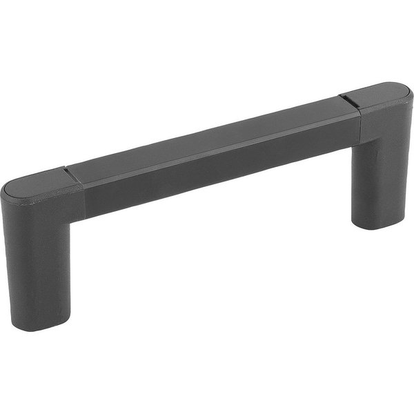 Kipp Pull Handle A=55, L=75, 5, H=40, Form:B, Aluminum Black Anodized, Comp:Polyamide Comp:Black, D=M05 K1128.055101